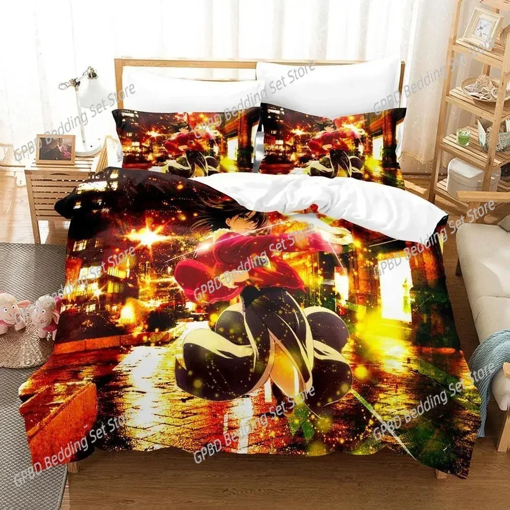 3d AnimeThe Garden of Sinners Comfortable Duvet Quilt Cover Pillowcase Bedding Set Children Bedroom Decoration Home Textile