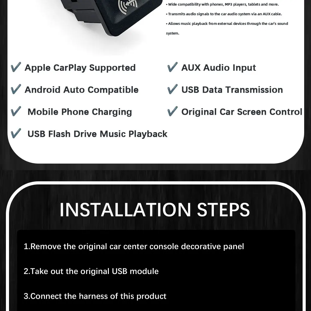 CarPlay Media USB AUX Schalter MIB2 MDI USB AMI Adapter Steckerbuchse 5Q0035726E 5Q0 035 726 E Für VW Golf 7 MK7 VII Passat B8 – Detail 5