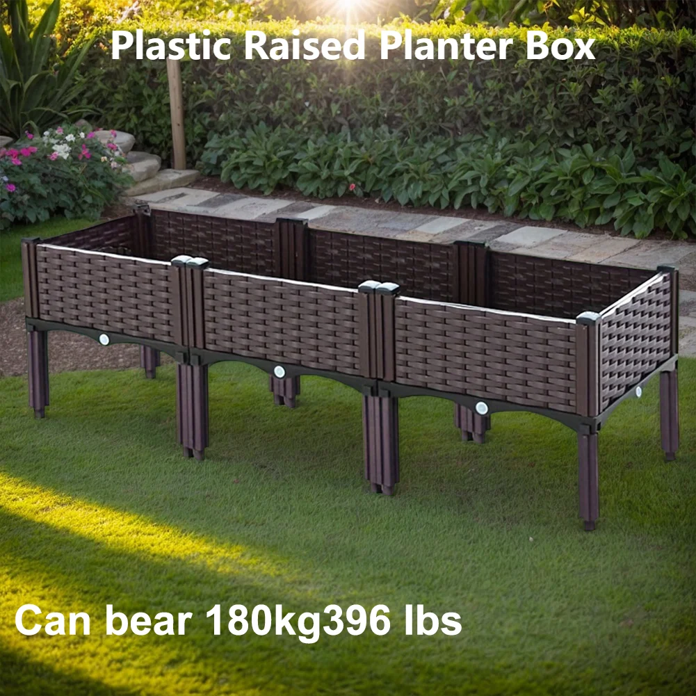 البلاستيك أثار حديقة السرير المنزلية الخضار الفاكهة زهرة صندوق زراعة صندوق نشر مرتفعة أثار سرير مع ثقوب الصرف #1