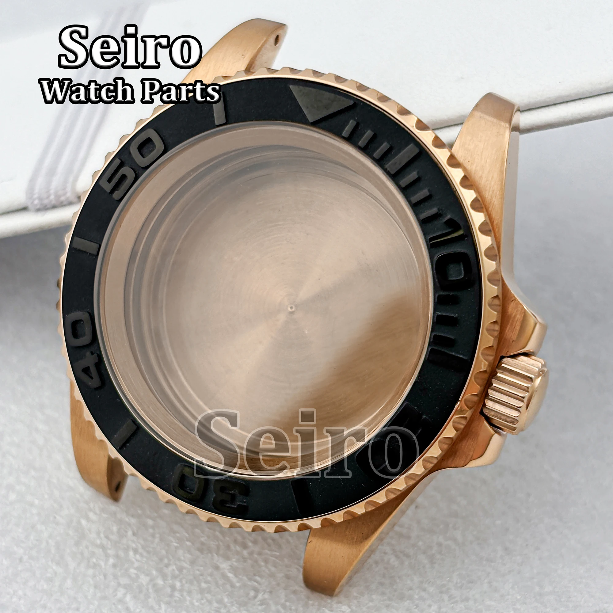 40MM Watch Case NH35 Stainless Steel PVD Black Rose Gold Sapphire Glass 100M Waterproof MOD Parts for Yacht NH34 NH36 Movement