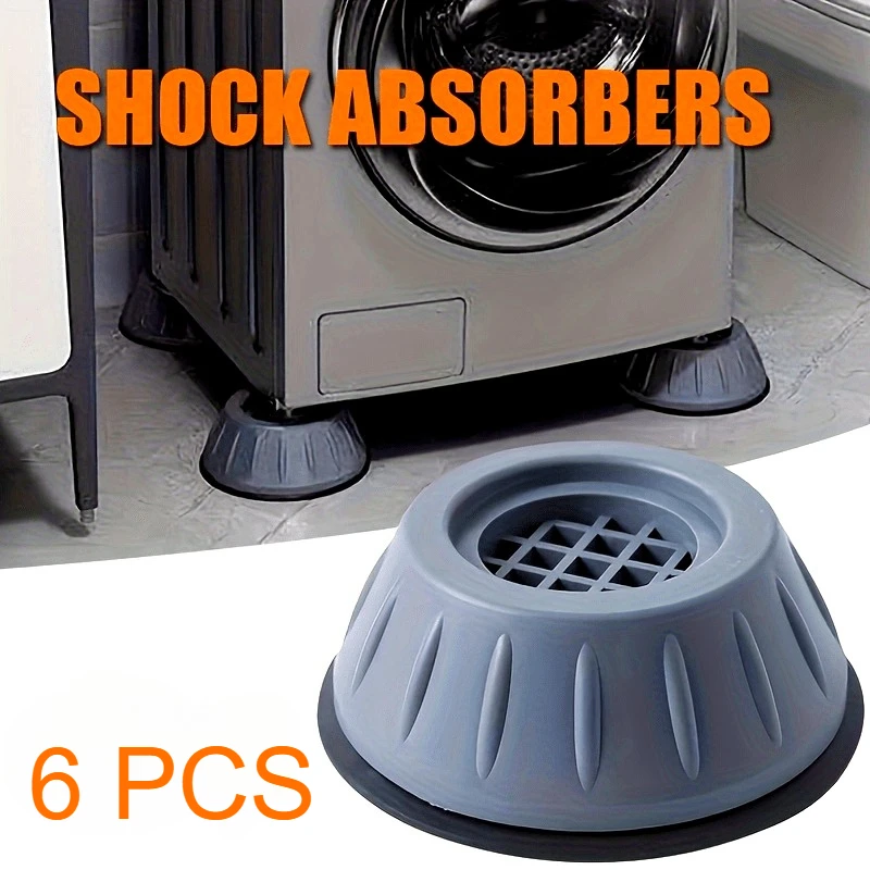 6 PCS Rubber Vibration Damping Pads for Washer and Dryer - Noise Reduction, Anti-Slip