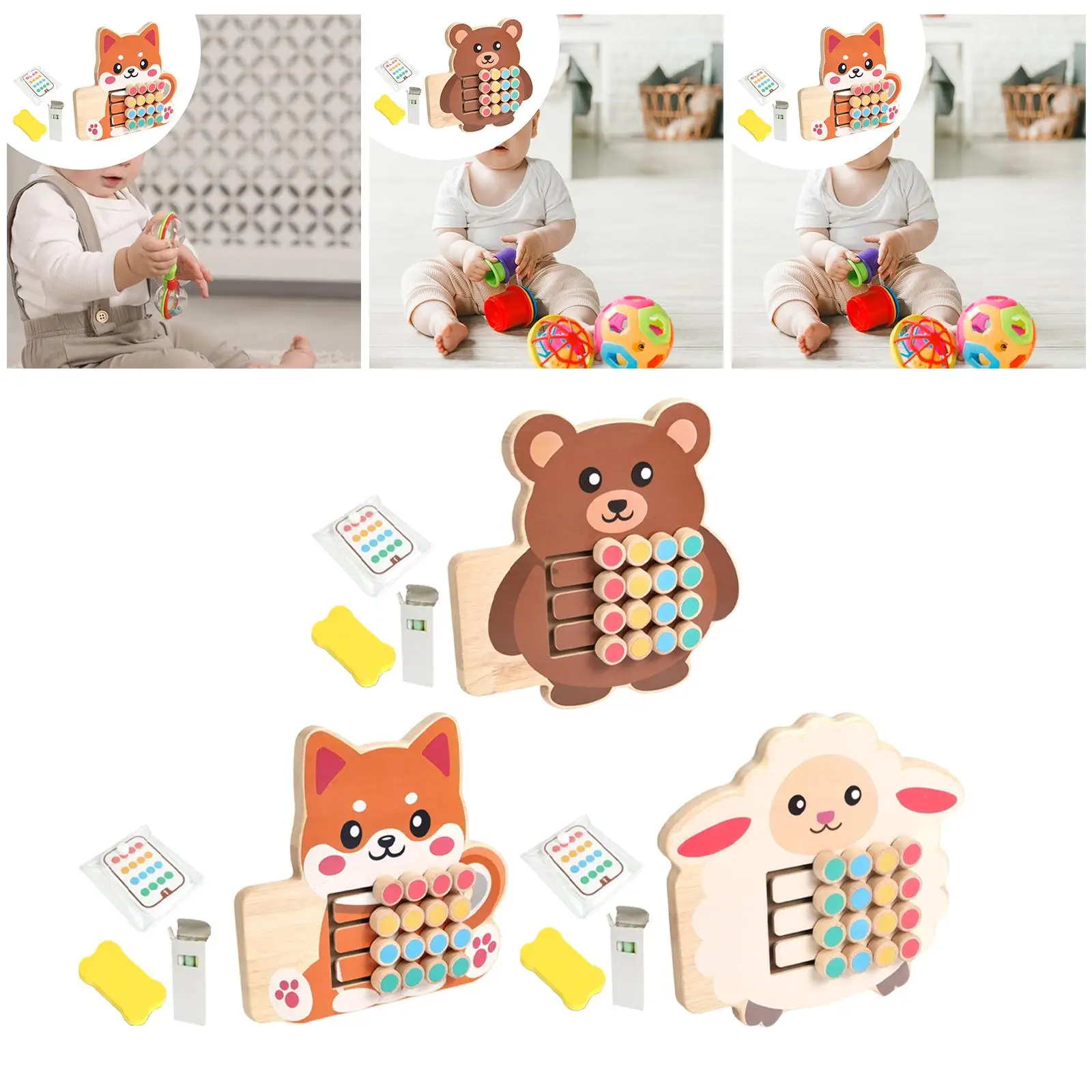 カラーマッチングスライドパズルおもちゃ 論理的思考 就学前教育用スライドパズル 頭の体操 旅行用おもちゃ 子供用