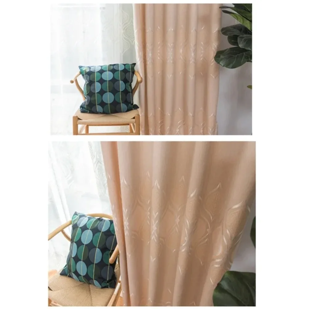 Bedroom silk cotton gourd flower jacquard blackout curtains Bedroom Scandinavian minimalist blackout curtains