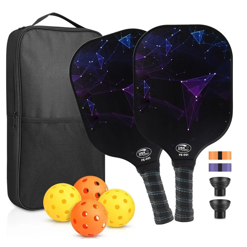 

Pickleball Paddles Set Rackets Portable Racket Cover Carrying Bag Gift Kit USAPA Approved Indoor Outdoor Honeycomb Core 4 Balls