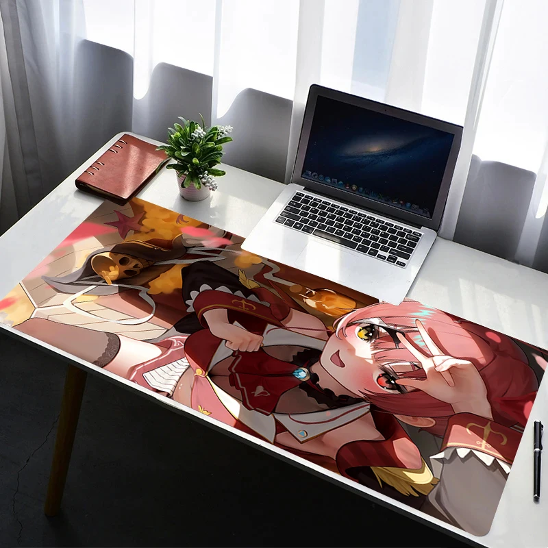 

Mouse Pad Laptop Rubber Extended Desktop Mat Computer Gamer Hololive Houshou Marine Mousepad PC Gaming Accessories Keyboard Pad