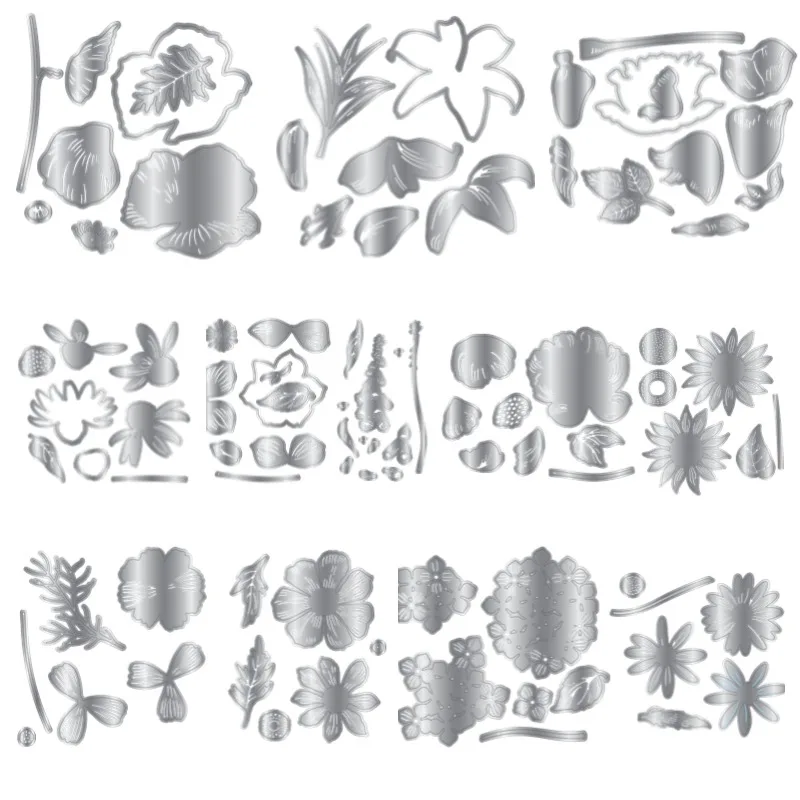 Beautiful Peony Charming Metal Cutting Dies Slimline Essentials Scrap Booking Card Stencil Cut Die for DIY Handmade Card Crafts