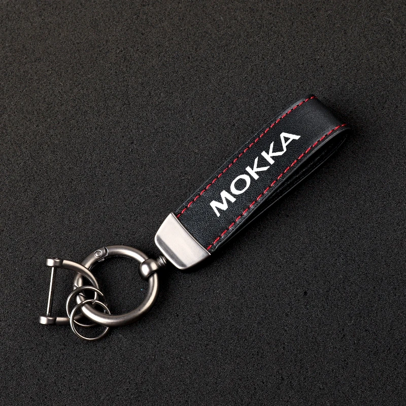 High-Grade Leather Car KeyChain 360 Degree Rotating Horseshoe Key Rings For OPEL MOKKA Car KeyChain Car Accessories