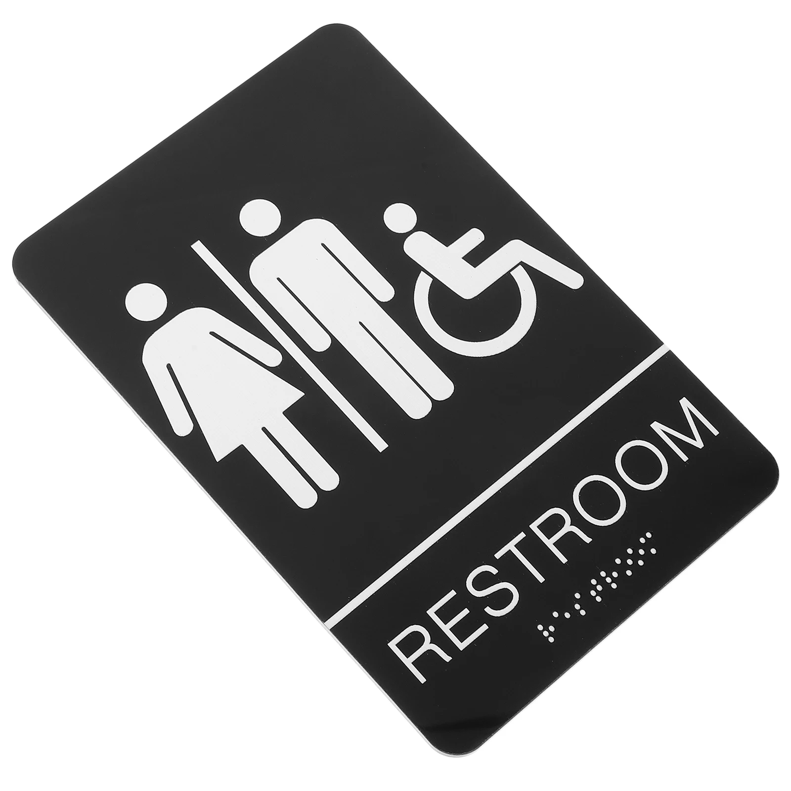 

Blind Text 10x15cm 3mm Restroom Unisex Restroom Signs For Business Acrylic Bathroom Door Symbols Washroom Signage Easy Clean