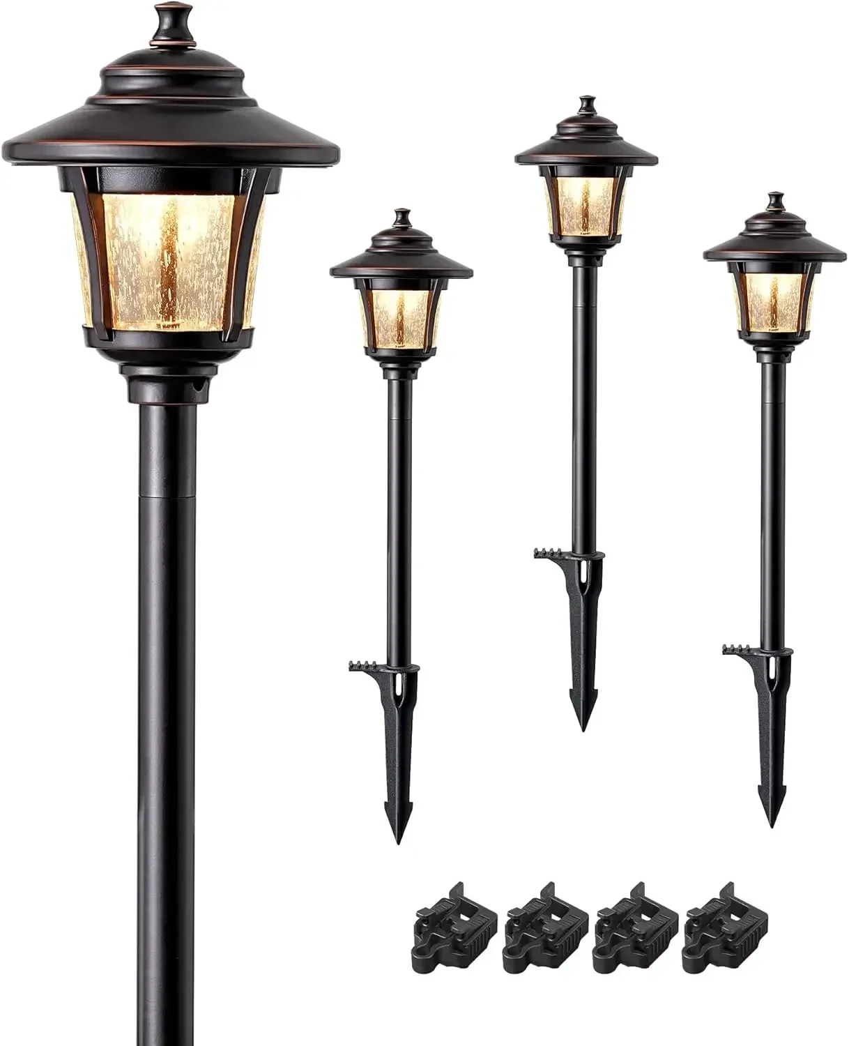 Low Voltage Landscape Lighting, 12V 3W 120LM 3000K Outdoor Landscape Lighting & Accessories, Oil-Rubber Bronze Waterproof Electr