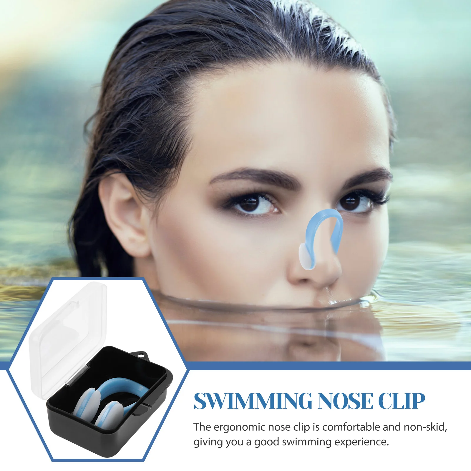 

Adjustable Silicone Swimming Nose Clip for Adults Comfortable Non-Skid Swim Practice Chlorine Resistant