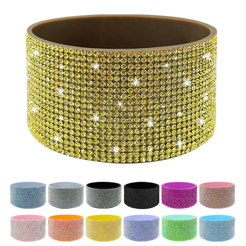 Geedyn Rhinestone Silicone Cup Cover Cup Bottom Cover Cup Protective Cover