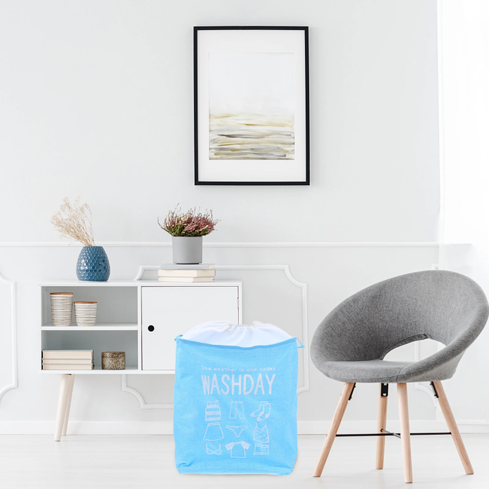 

2 Pcs Collapsible Storage Basket Toys Clothes Organizer Waterproof Cotton Beam Mouth Foldable