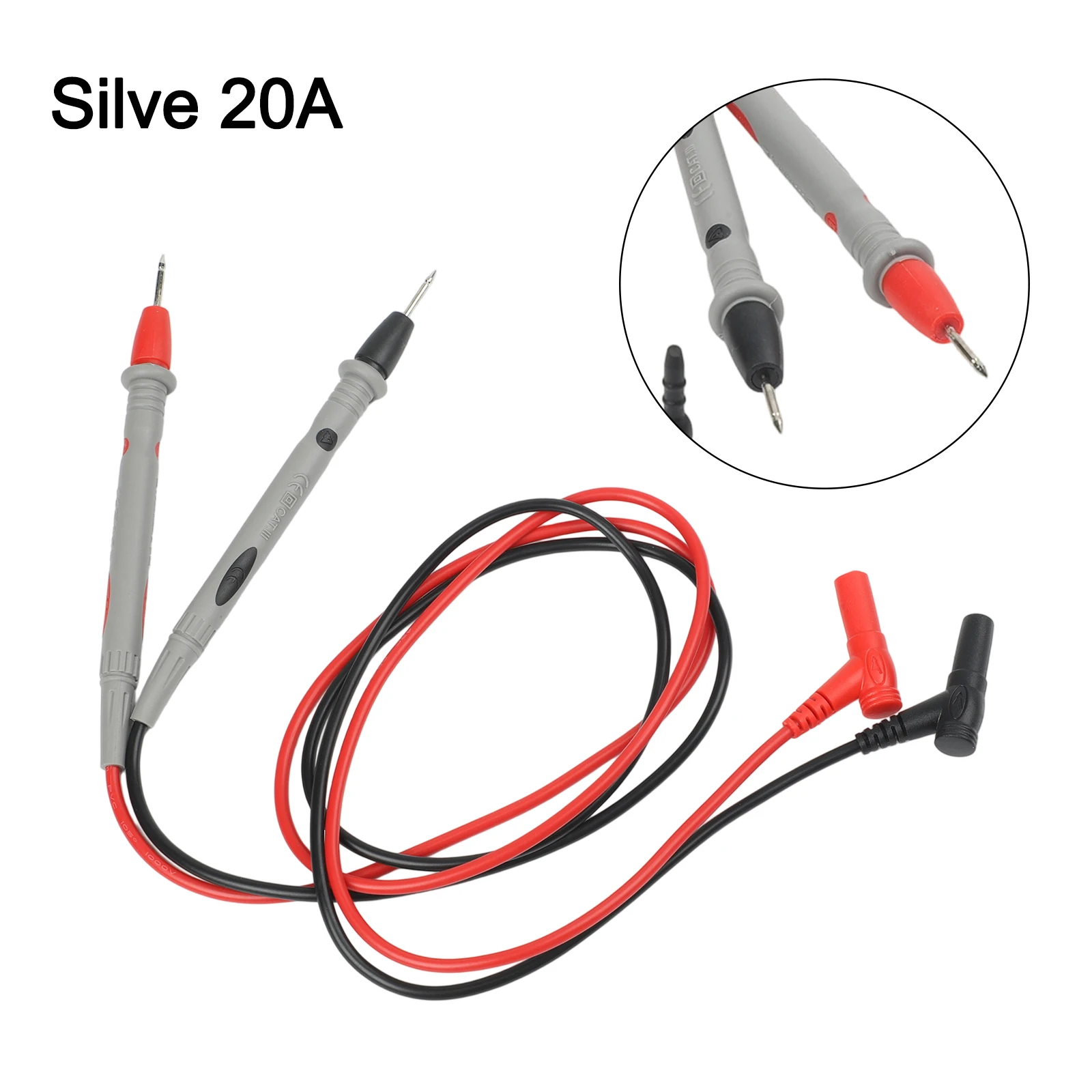 CAT II 1000V Compliant Needle Probe Leads for Digital Multimeter with Ergonomic Silicone Grip and Fine Point Accuracy