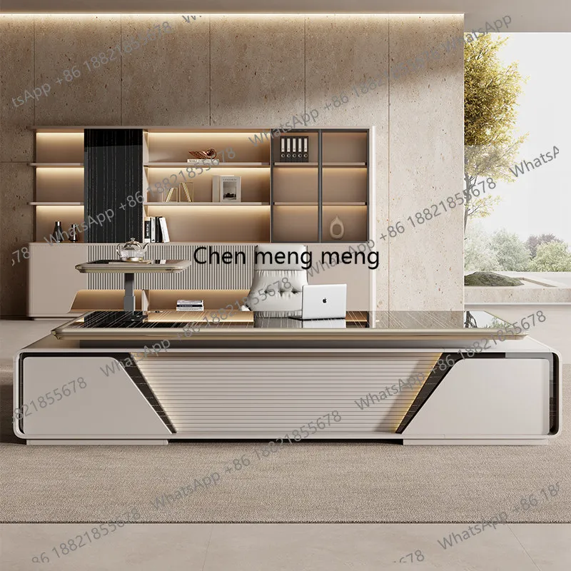 

Manager Chairperson Office Boss Desk Light Luxury Premium Sense Large Class Desk Modern Simplicity