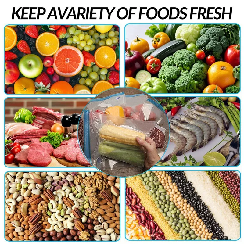 M12ksous Vide Bags, With Air Valve, Double-Layered Food Storage For Cooking, Food Storage, And Microwave Heating.