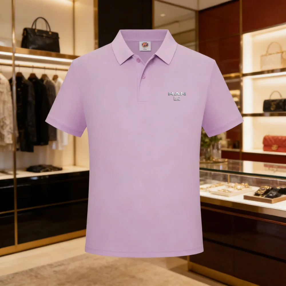 Men's Business Casual Short Sleeved Polo Shirt Solid Color Fashion Breathable Comfortable Multi Functional Business Top