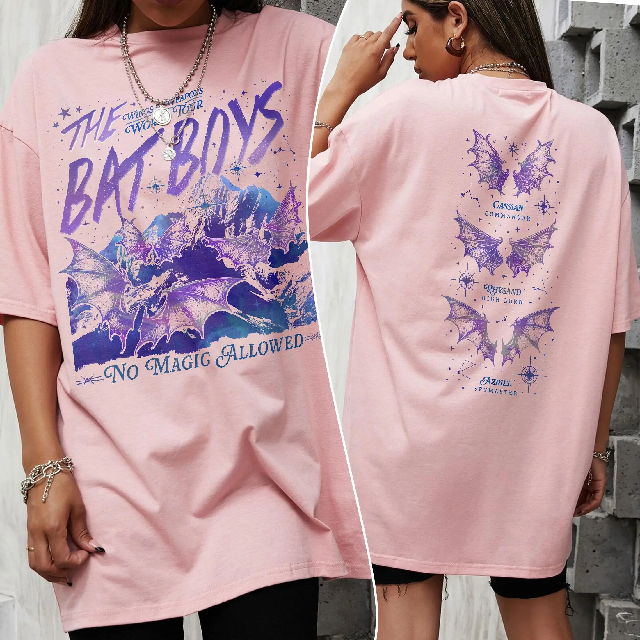 ACOTAR The Bat Boys T-shirt, Wings and Weapons World Tour Shirt, Rhysand Cassian Azriel Fan, Night Court Book Merch Tee Shirt
