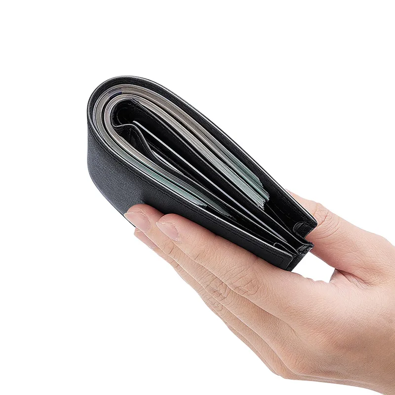 Men's leather wallet, short fashion card holder, personalized leisure card bag