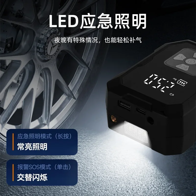 

Multifunctional Emergency Mobile Phone Power Bank Tire Tools Electric Air Pump Inflatable Treasure Car Portable Wireless