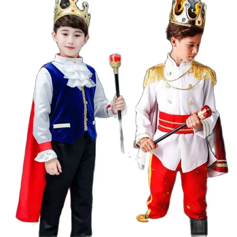 Bambini Halloween Fantasia Principe Re Costumi Cosplay Ragazzo Festa di Carnevale Fancy Dress Up Compleanno Regalo di Capodanno Bambini 2-12 T