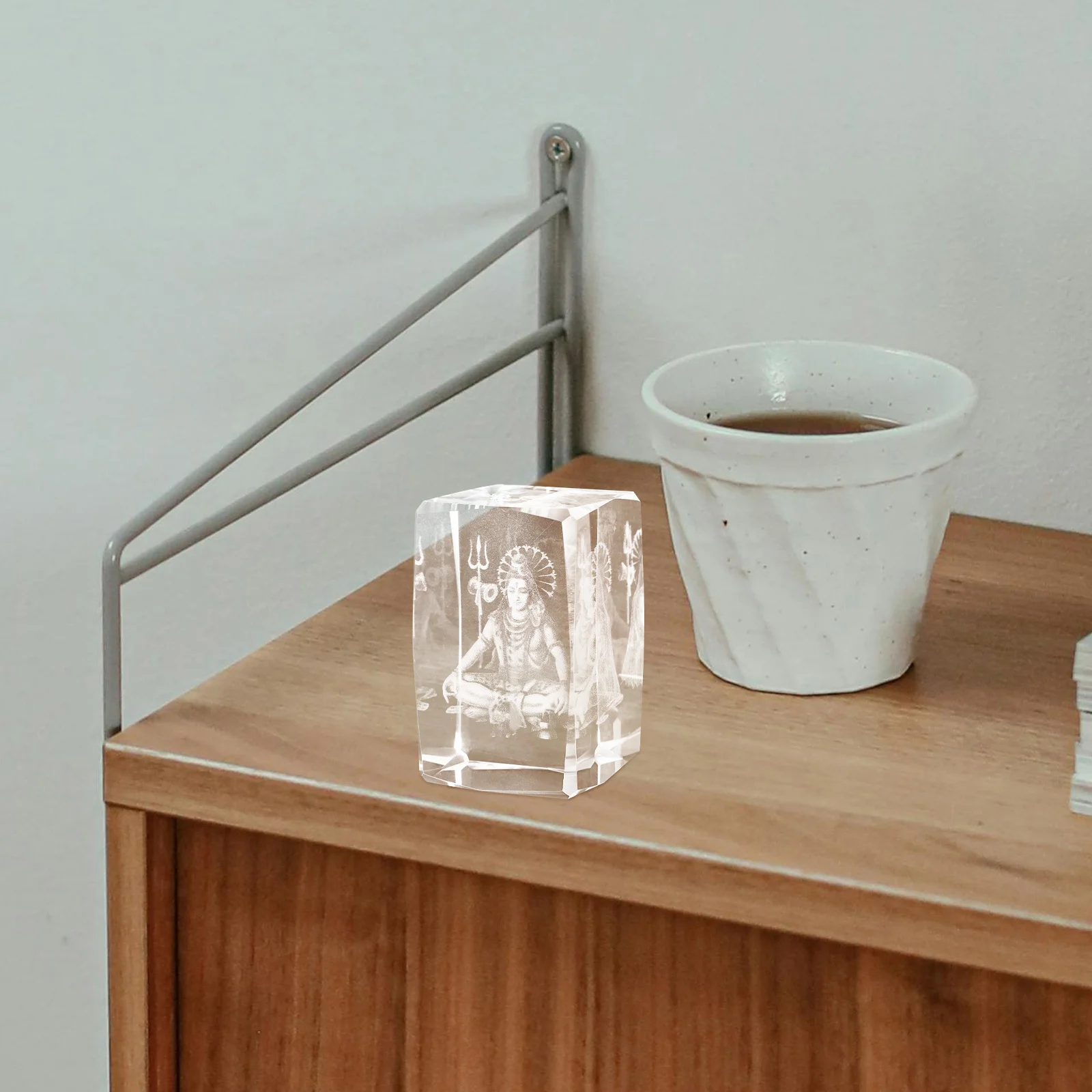 

Crystal Shiva Statue Carving Vintage Craft Desktop Decoration Cube Temple Adornment Sacred Ornament for Home Buddha