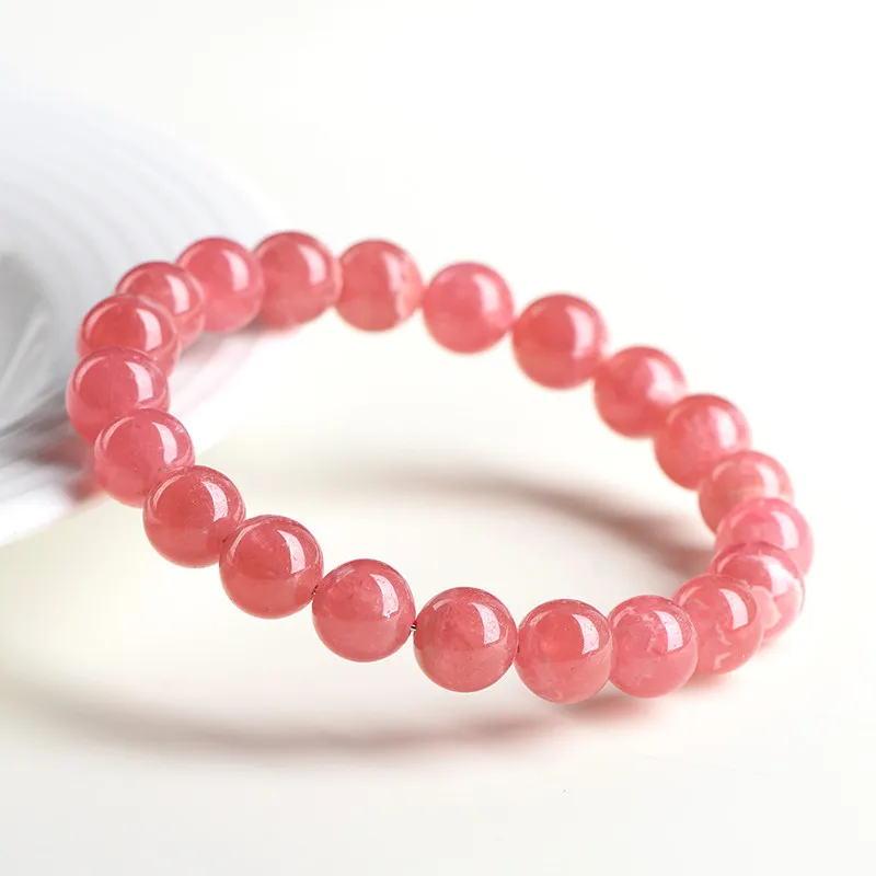 Jiuya Crystal Natural Rhodochrosite Fashion Bracelet Ice-like Rhodochrosite Bracelet Scattered beads Factory direct sales