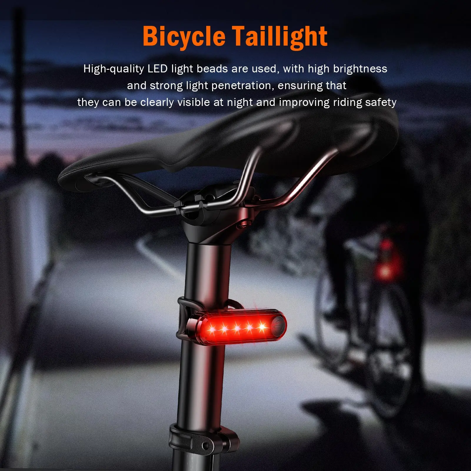 SUPERFIRE BTL01 USB Rechargeable Bicycle Flashlight Warning Taillight Red Torch Outdoor Camping Light Bicycle Taillight Lamp