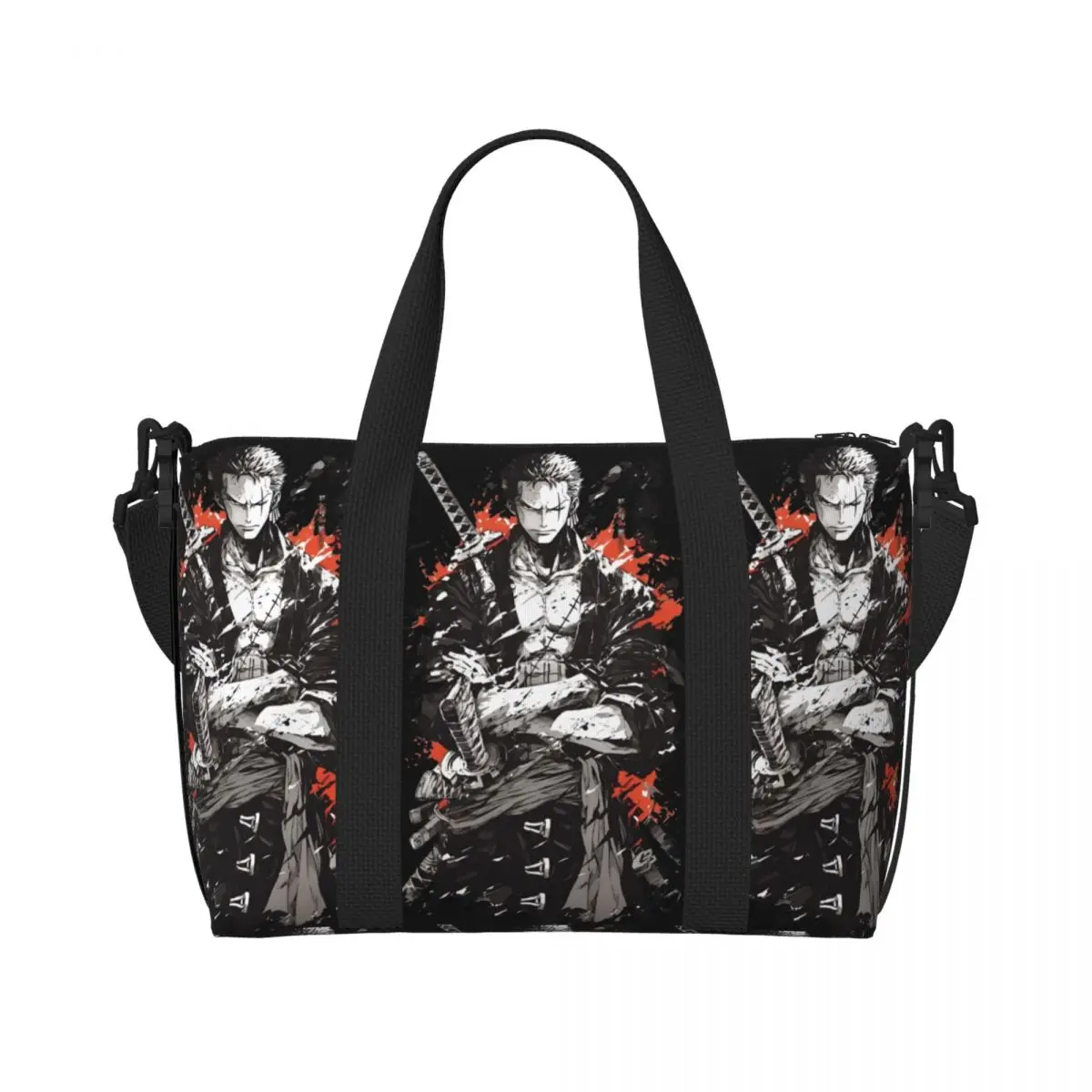 

Custom Zoro O-One P-Piece Beach Tote Bag for Women Extra Large Gym Carry On Funny Adventure Anime Comic Travel Shopping Bags