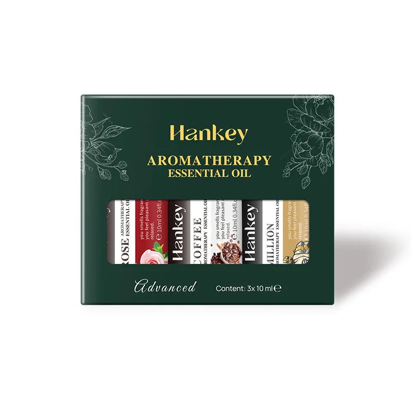 Zestaw prezentowy 3-częściowy z olejkami eterycznymi rozpuszczalnymi w wodzie do aromaterapii |   Zestaw olejków zapachowych do dyfuzora o długotrwałym działaniu |   Prezent z olejkami zapachowymi premium B