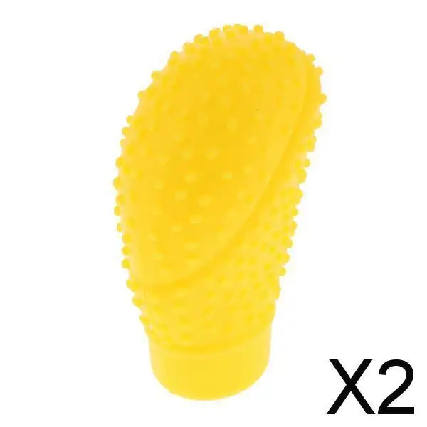 2xCar Silicone Oval Non Slip Gear Head Knob Protector Cover Glove Yellow