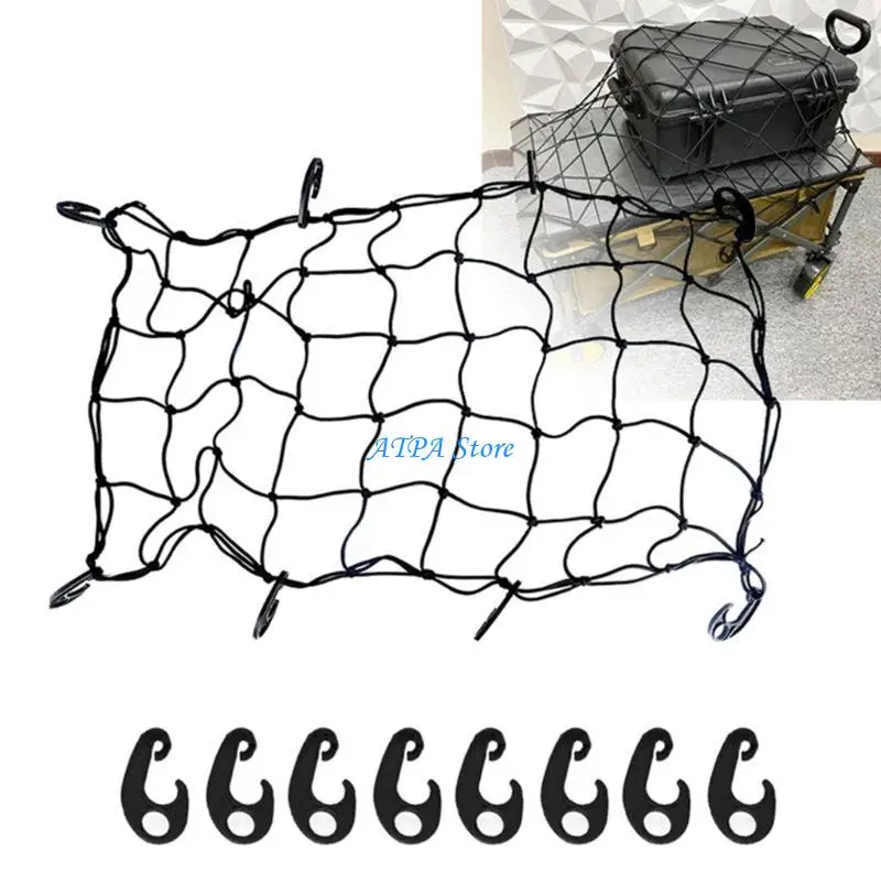 U13C Folding Cargo Net Beach Cart Wagon Cart Heavy Duty Tie Rod Camping Accessories
