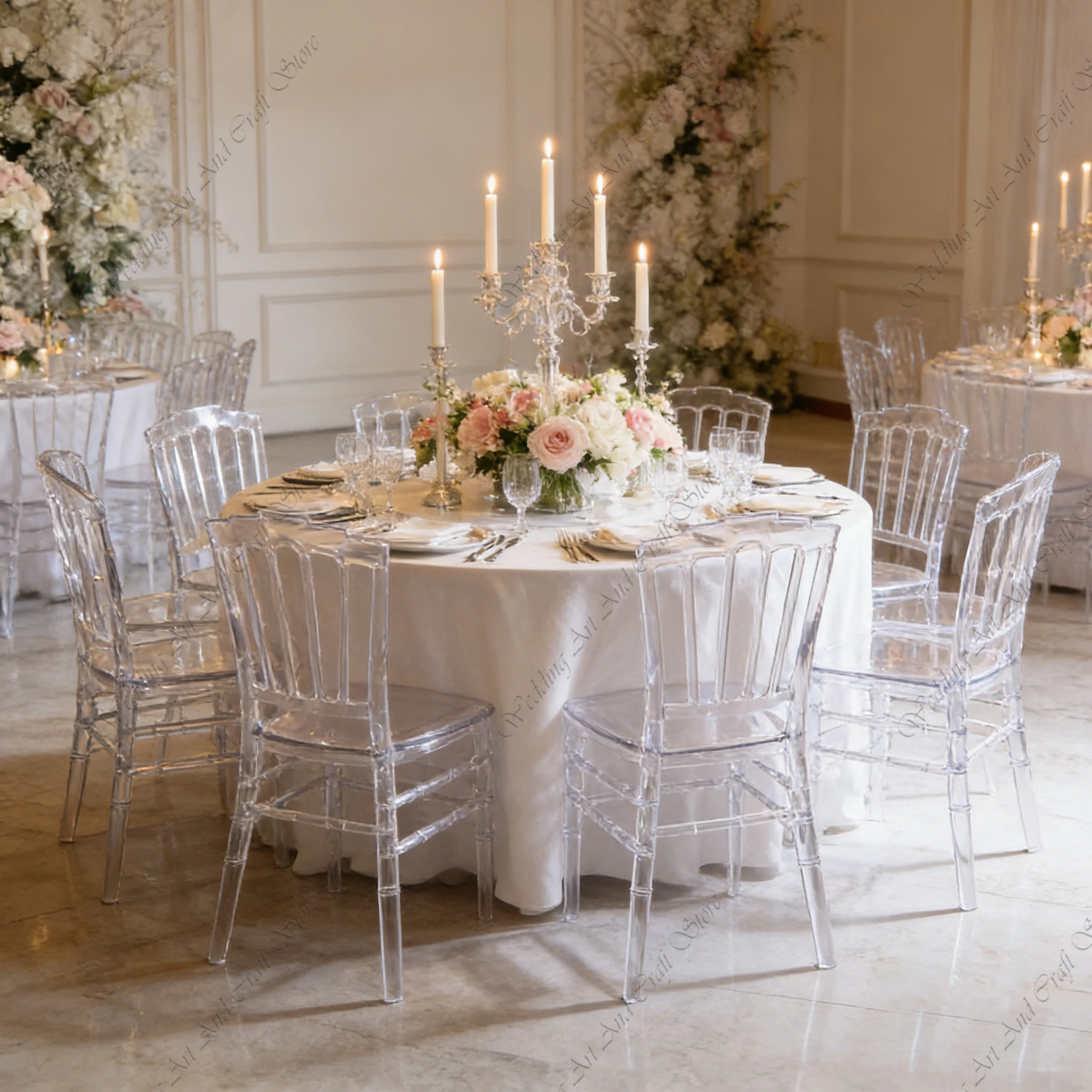 100pcs f30 Wedding Decoration Chair Crystal Chair Plastic Transparent Acrylic Banquet Hall Wedding Outdoor Dining Chair ivy782