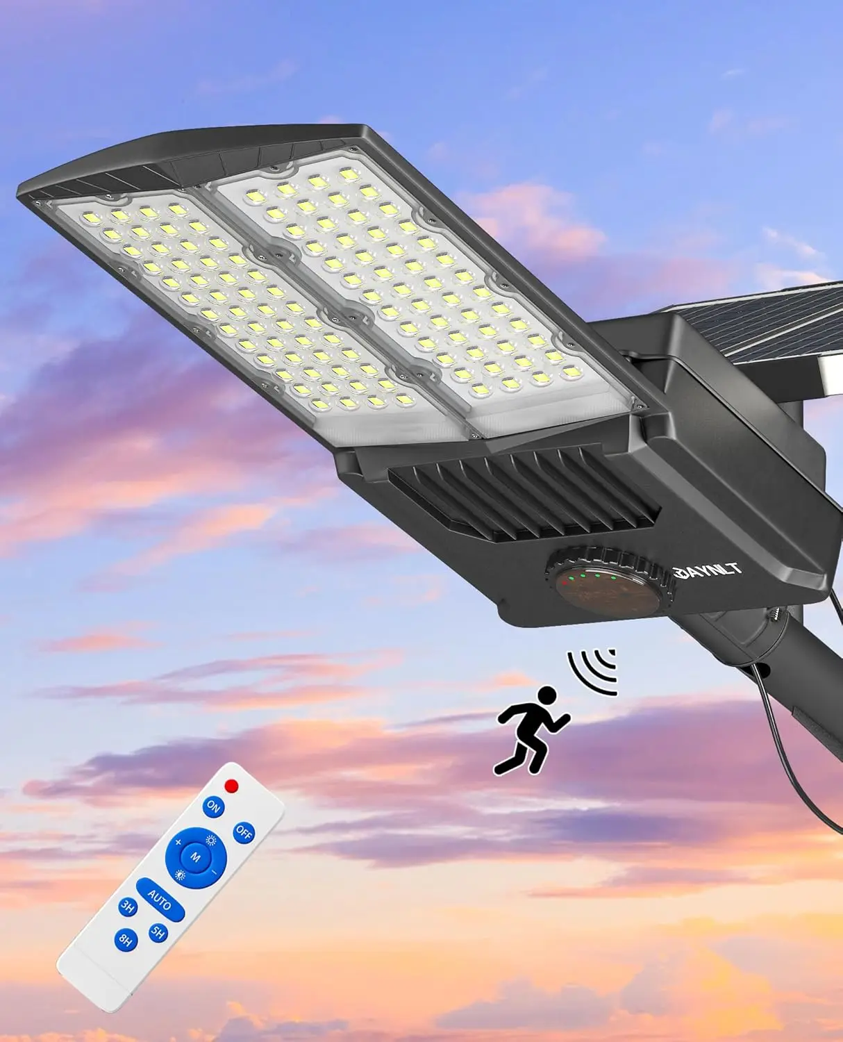 Solar Street Lights Outdoor,6500K 700000LM High Power Solar Parking Lot Lights Commercial Dusk to Dawn, IP67 Waterp