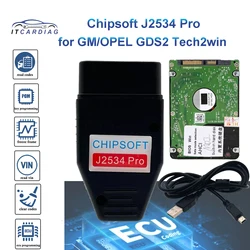 Диагностический сканер Chipsoft J2534 Pro для GM/OPEL GDS2, диагностический кабель V2023.2.1 VCI, инструмент диагностики ECU Chip Tunting Tech2WIN 16.02.24