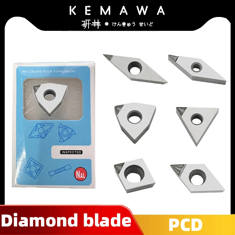 KEMAWA Chip Breaking PCD Diamond Cutter Turning Tools Insert Cnc External Boring Lathe Brass Aluminum Carbide Cutting Plates