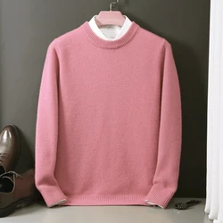 Nuovo maglione di Cashmere da uomo morbido pullover caldo sciolto oversize o-collo lavorato a maglia camicia inferiore autunno inverno maglione da uomo coreano