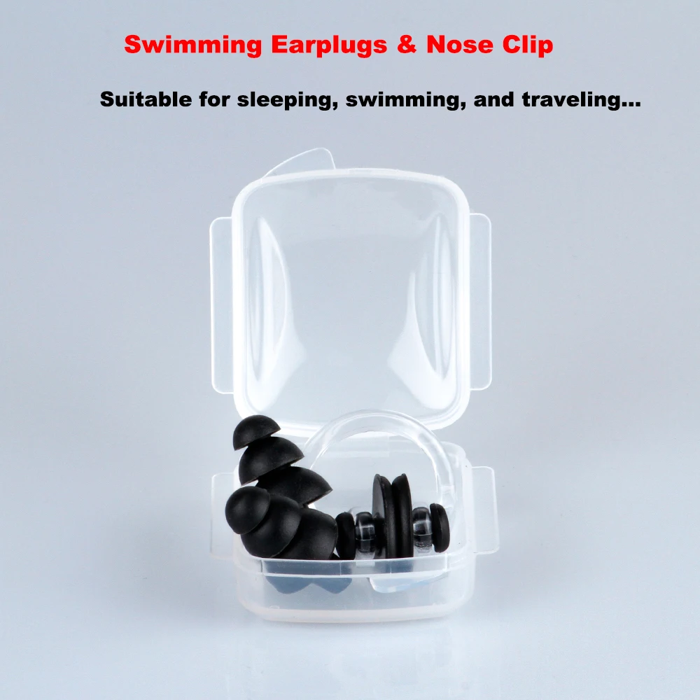 Swimming Ear Plug Nose Clip Silicone Earplugs Waterproof Swimming Pool Ear Plugs & Nose-Clip For Kids Adults Sleep Earplugs