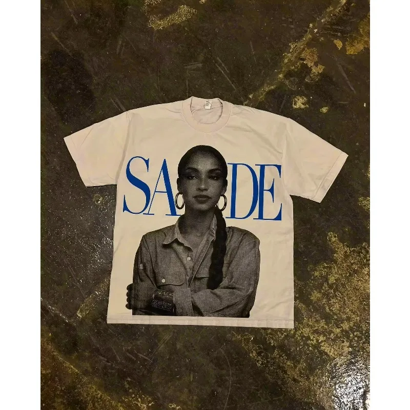 SADE Y2K Retro Harajuku Street Style Super Large Men's Four Seasons New Style Casual T-shirt for Both Men and Women