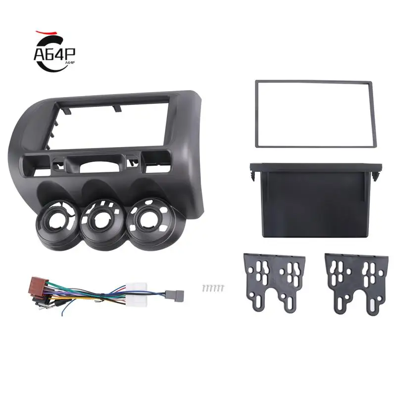 

A64P-Car Radio Fascia For Honda Fit Jazz City LHD One Din Dvd Stereo Cd Panel Mount Installation Trim Kit Frame Bezel