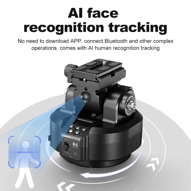 SOONPHO M4 M6 Motorized Tripod Head Wireless Remote Control AI Face Track Panoramic Video Shooting Camera Phone Holder