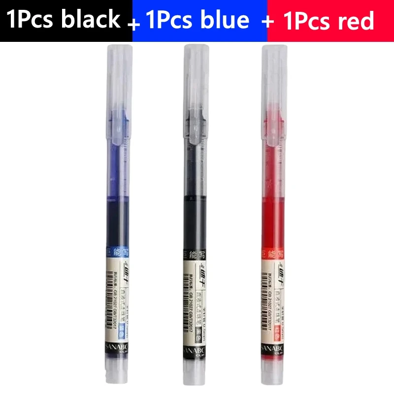Straight Liquid Gel Pens 0.5mm Black/Blue (Pack of 3–100) image