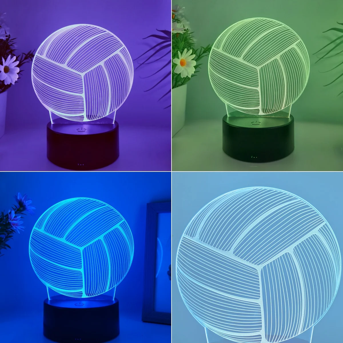 1pcs volleyball 3D nightlight, holiday decoration table light, USB bedroom companion sleeping light, gift nightlight for friends