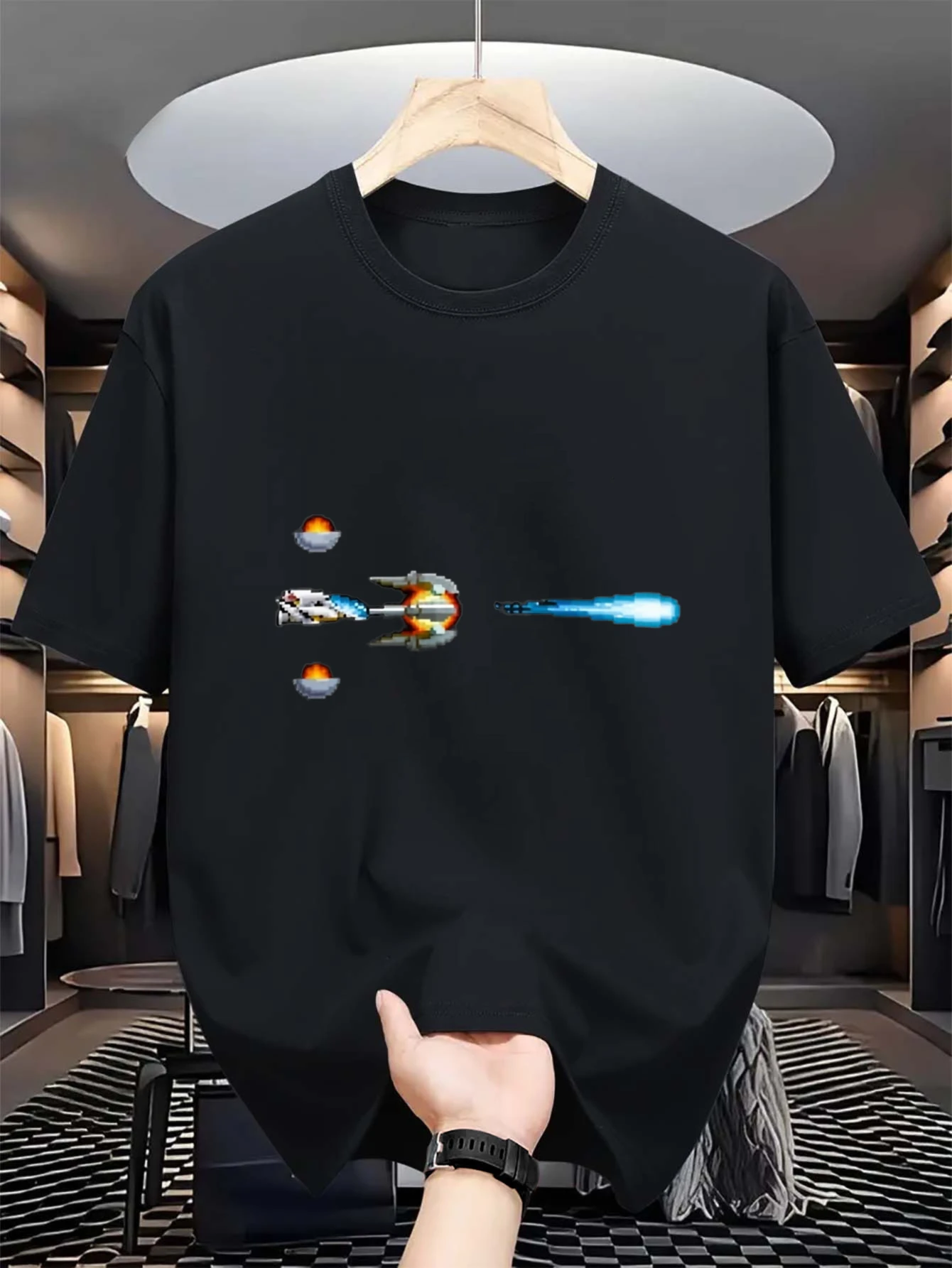 Men's R-Type Retro Arcade Game T-shirtDesigned with classic arcade shooting games, suitable for gaming activities and daily wear