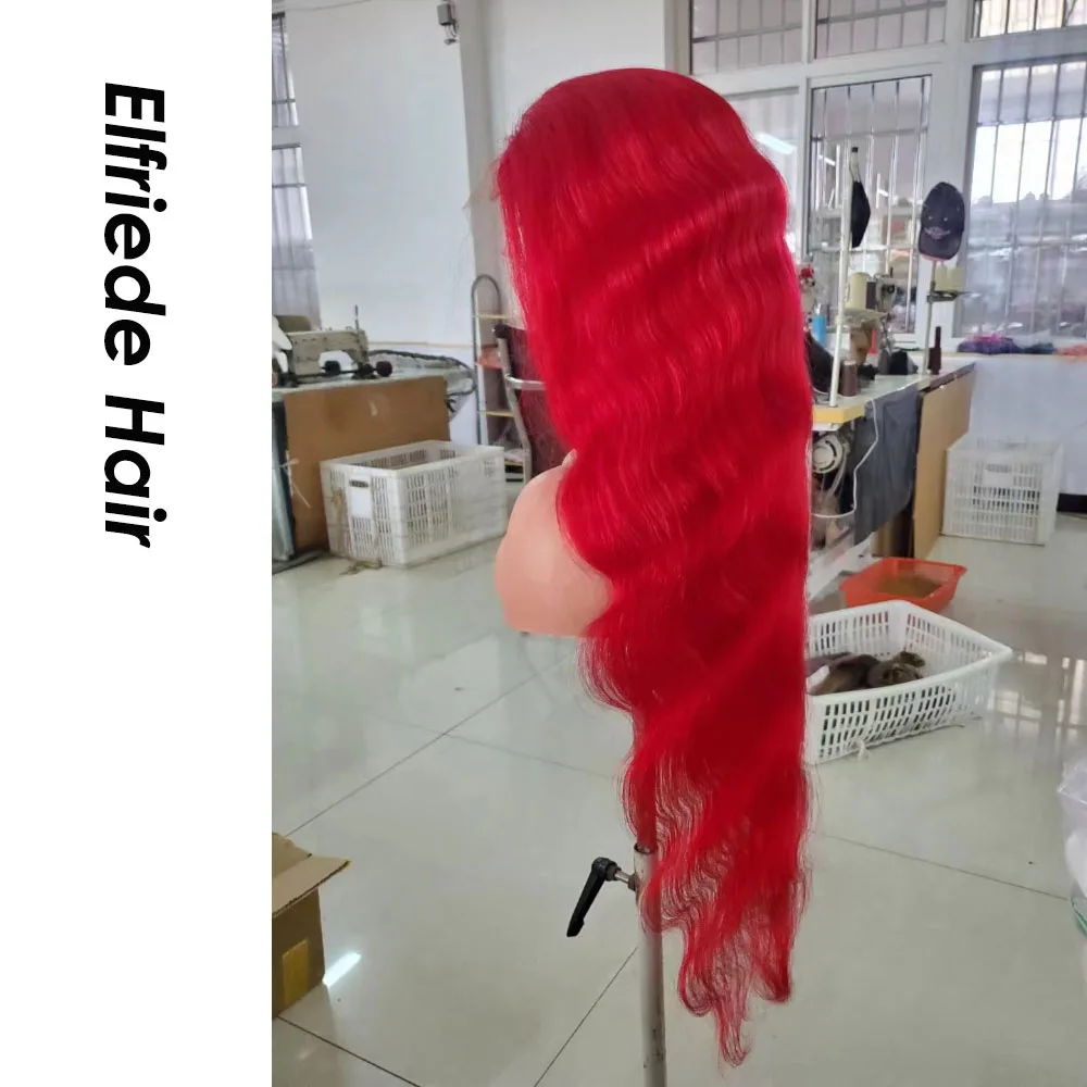 Elfriede Flaming Red Colored Body Wave Lace Front Wigs for Women 4x4 Lace Closure 13X4 13X6 HD Lace Frontal Wig Human Hair Wigs