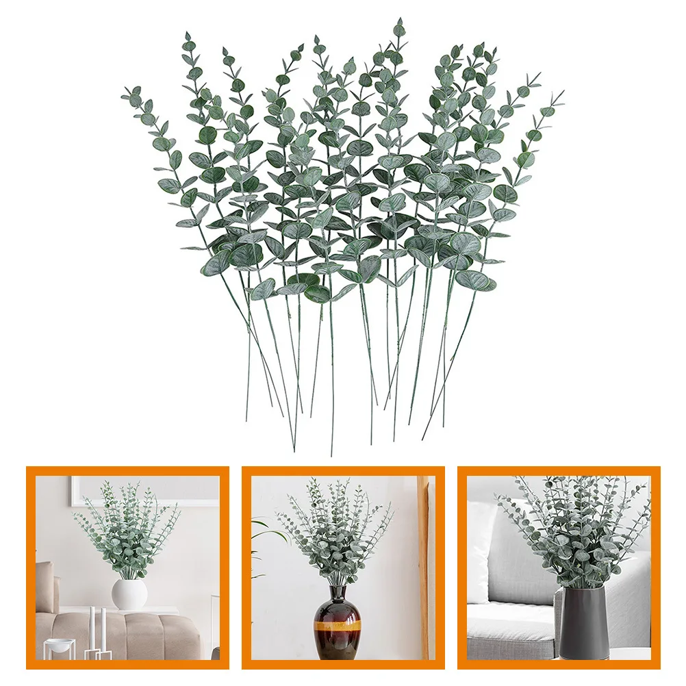 

48 Pcs Artificial Eucalyptus Leaves Plants Stem Faux Branches Stems for Decoration Indoor