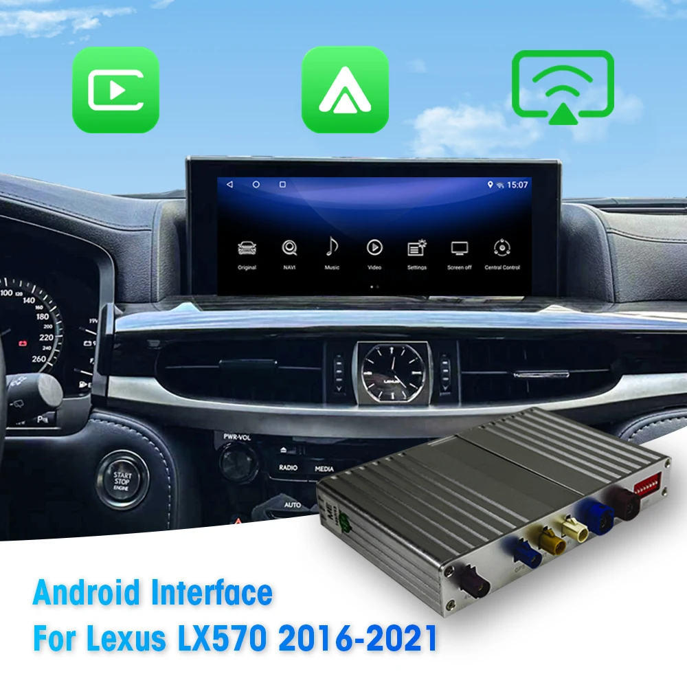 

Беспроводной интерфейсный блок Binarytek для Android с CarPlay и Android Auto для LX570 2016-2021, модуль Android Carplay