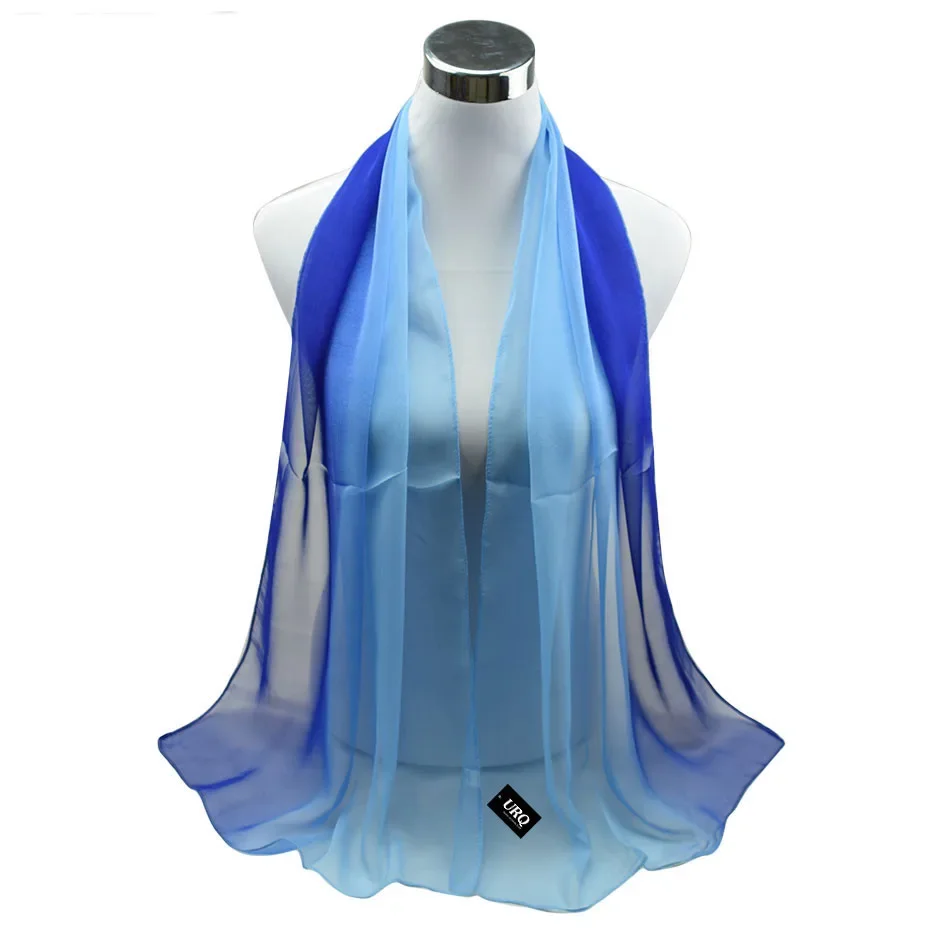 Summer New Arrival Fashion Chiffon Scarves Gradient Colors Georgette Female Silk Scarves 50 *160cm