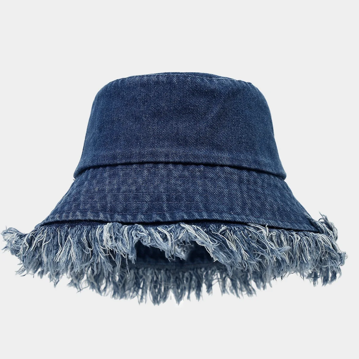 

Unisex Tassel Washed Denim Bucket Hats for Women Men Vintage Foldable Cotton Panama Bob Cap Gorros Outdoor Beach Fishing Sun Hat
