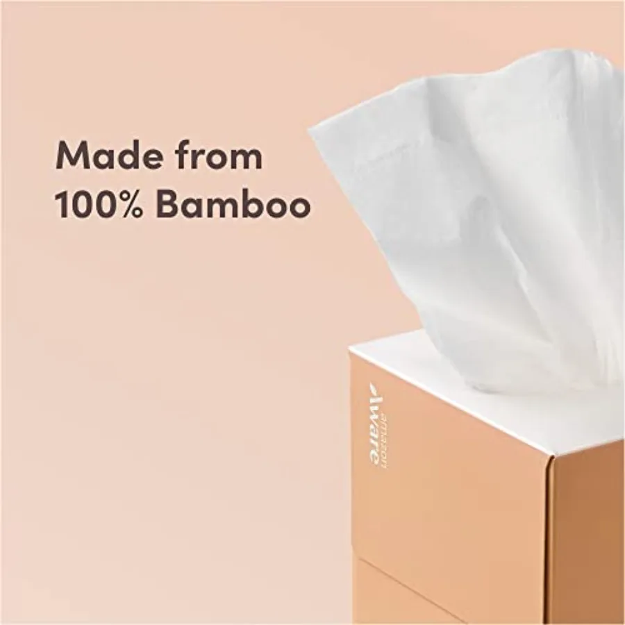 Kotak Tisu Wajah Ramah Lingkungan dari Bambu untuk Penggunaan Sehari-hari 3 Lapis Lembut Kuat 12 Kotak dengan 60 Lembar per Kotak 720 Lembar Total I