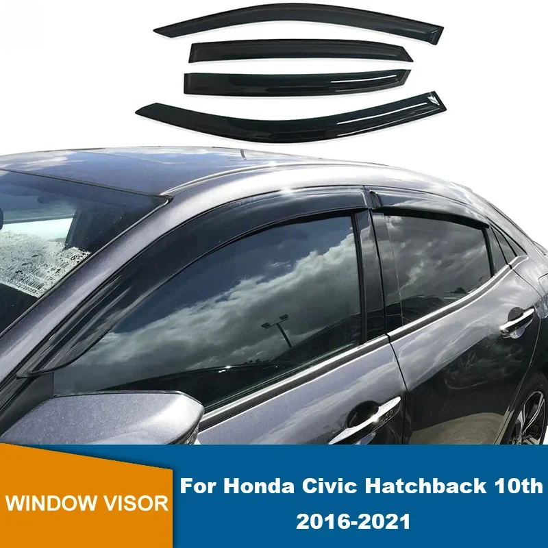 

Car Window Visor Sun Rain Guard For Honda Civic Hatchback 10th Gen FC FK 2016 2017 2018 2019 2020 2021 Side Sun Rain Deflector